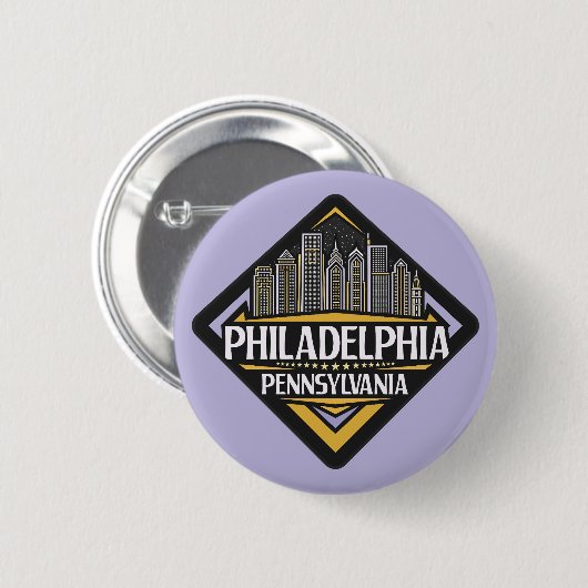 Philadelphia Pennsylvania Ronde Button 5,7 Cm (Voorkant /achterkant)