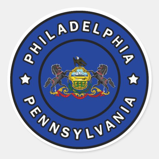 Philadelphia Pennsylvania Ronde Sticker (Voorkant)