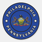 Philadelphia Pennsylvania Ronde Sticker (Voorkant)