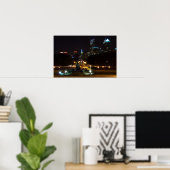 Philadelphia Pennsylvania, 's nachts in het centru Poster (Thuiskantoor)