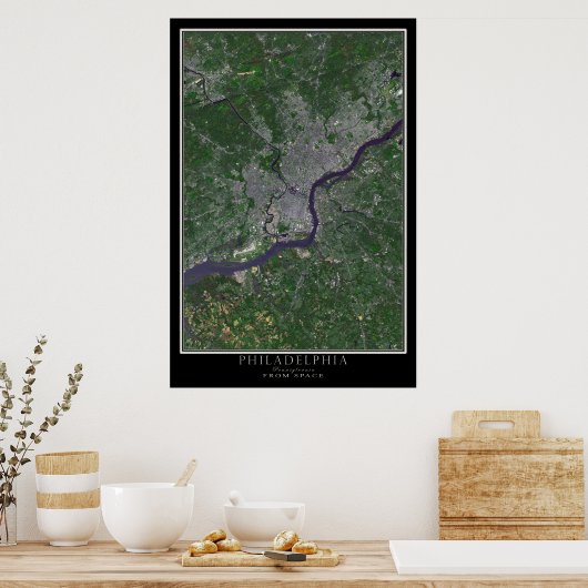 Philadelphia Pennsylvania Satellite Poster Map (Keuken)