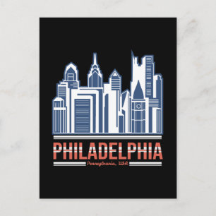 Philadelphia Pennsylvania Silhouet Retro Stadontwe Briefkaart