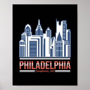 Philadelphia Pennsylvania Silhouette Retro Stadont Poster