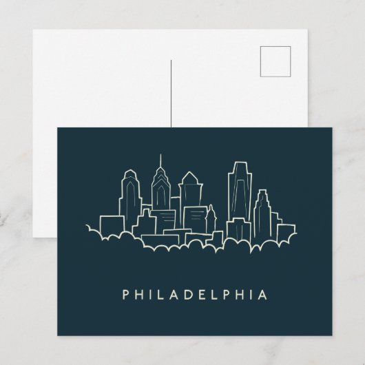 Philadelphia Pennsylvania Skyline Briefkaart (Voorkant / Achterkant)