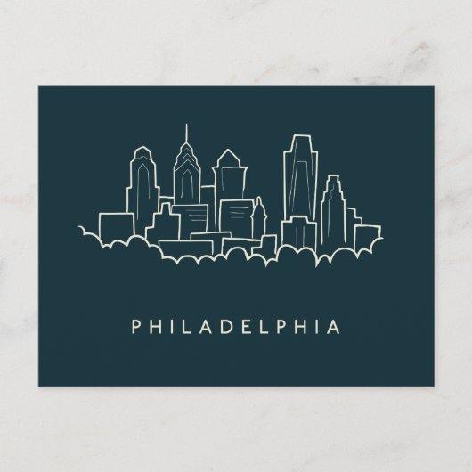 Philadelphia Pennsylvania Skyline Briefkaart (Voorkant)
