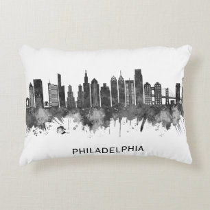 Philadelphia Pennsylvania Skyline BW Accent Kussen