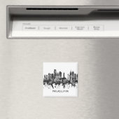 Philadelphia Pennsylvania Skyline BW Magneet (Insitu (Vaatwasser))