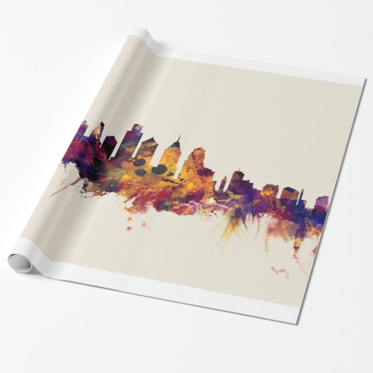 Philadelphia Pennsylvania Skyline Cadeaupapier (Uitgerold)