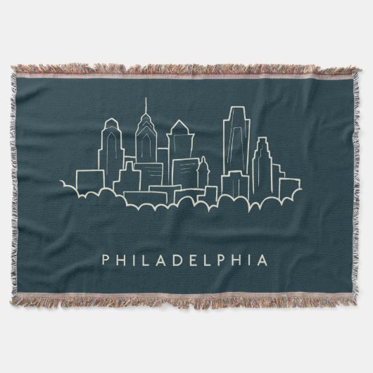 Philadelphia Pennsylvania Skyline Deken (Voorkant)