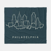 Philadelphia Pennsylvania Skyline Fleece Deken (Voorkant (Horizontaal))