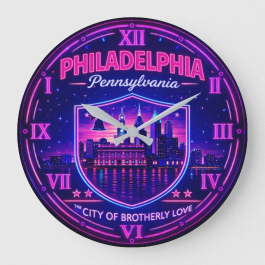 Philadelphia Pennsylvania Skyline Grote Klok (Voorkant)