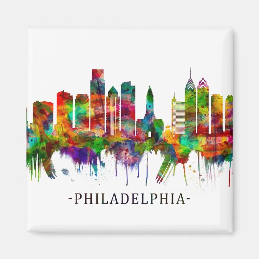 Philadelphia Pennsylvania Skyline Magneet (Voorkant)