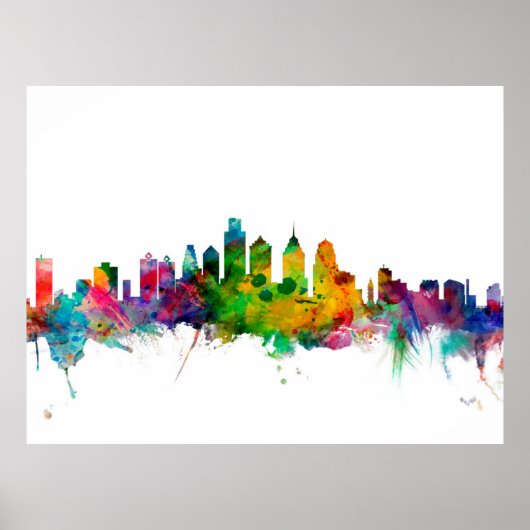 Philadelphia Pennsylvania Skyline Poster (Voorkant)
