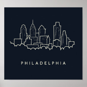 Philadelphia Pennsylvania Skyline Poster