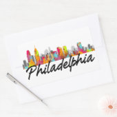Philadelphia Pennsylvania Skyline Rechthoekige Sticker (Envelop)