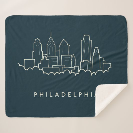 Philadelphia Pennsylvania Skyline Sherpa Deken (Voorkant (horizontaal))