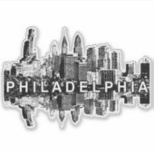 Philadelphia, Pennsylvania skyline Sticker (Voorkant)