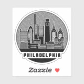 Philadelphia Pennsylvania Skyline Sticker (Vel)