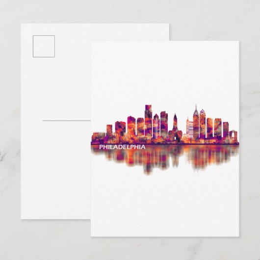 Philadelphia Pennsylvania Skyline Uitnodiging Briefkaart (Voorkant / Achterkant)