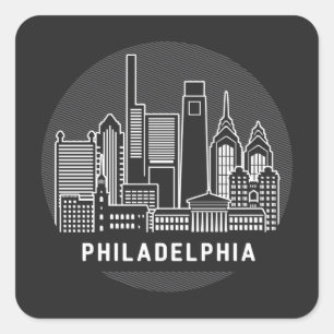 Philadelphia Pennsylvania Skyline Vierkante Sticker