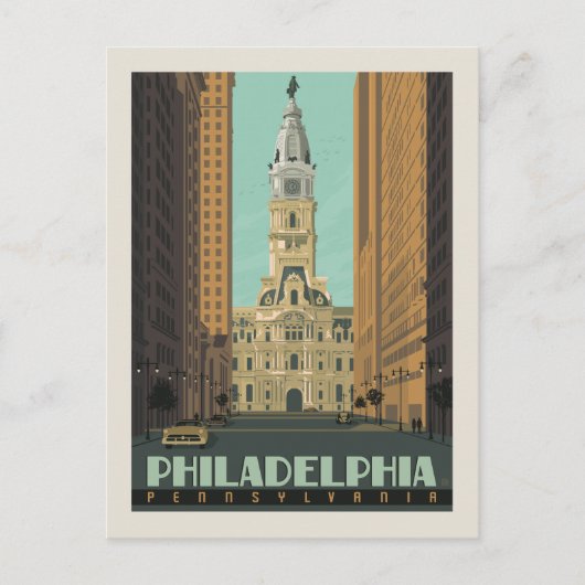 Philadelphia, Pennsylvania | Stadshuis Briefkaart (Voorkant)
