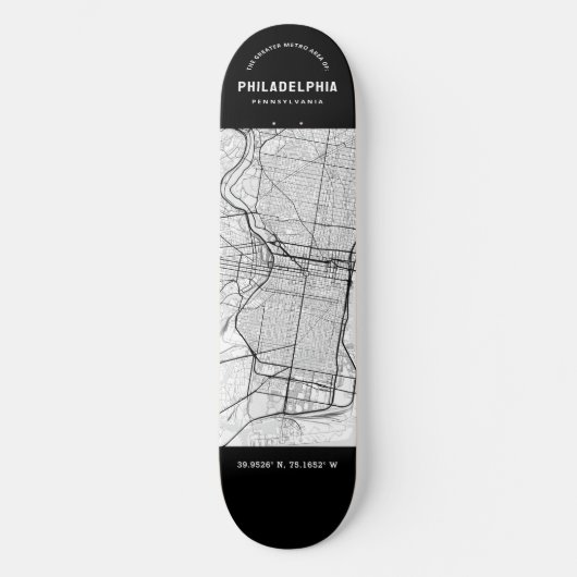Philadelphia, Pennsylvania Stadsplattegrond Skateb Persoonlijk Skateboard (Voorkant)