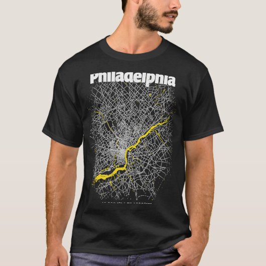 Philadelphia Pennsylvania Street Map Hometown Prid T-shirt (Voorkant)