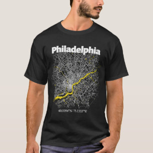 Philadelphia Pennsylvania Street Map Hometown Prid T-shirt