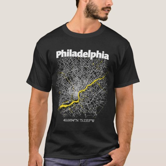 Philadelphia Pennsylvania Street Map Hometown Prid T-shirt (Voorkant)
