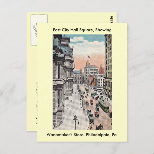 Philadelphia Pennsylvania Uitzicht met Wanamaker Briefkaart (Voorkant / Achterkant)