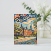 Philadelphia Pennsylvania US Retro Van Gogh Reizen Briefkaart (Staand voorkant)