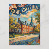 Philadelphia Pennsylvania US Retro Van Gogh Reizen Briefkaart (Voorkant)