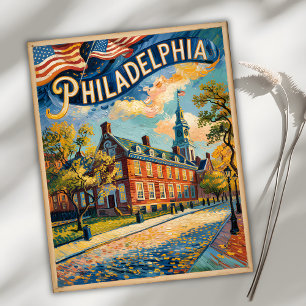 Philadelphia Pennsylvania US Retro Van Gogh Reizen Briefkaart