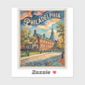 Philadelphia Pennsylvania US Retro Van Gogh Travel Sticker (Vel)