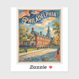 Philadelphia Pennsylvania US Retro Van Gogh Travel Sticker