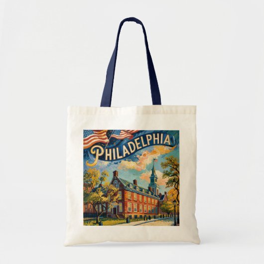 Philadelphia Pennsylvania US Retro Van Gogh Travel Tote Bag (Voorkant)