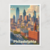 Philadelphia Pennsylvania USA Art Vintage Travel Briefkaart (Voorkant)