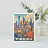 Philadelphia Pennsylvania USA Art Vintage Travel Briefkaart (Staand voorkant)