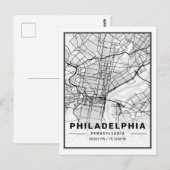 Philadelphia Pennsylvania USA Travel City Map Briefkaart (Voorkant / Achterkant)