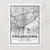Philadelphia Pennsylvania USA Travel City Map Briefkaart (Voorkant)