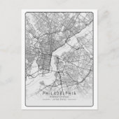Philadelphia Pennsylvania USA Travel City Map Briefkaart (Voorkant)