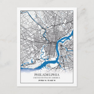 Philadelphia Pennsylvania USA Travel City Map Briefkaart