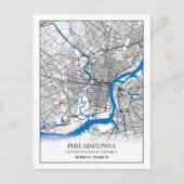 Philadelphia Pennsylvania USA Travel City Map Briefkaart (Voorkant)