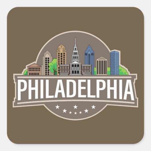 Philadelphia Pennsylvania Vierkante Sticker (Voorkant)