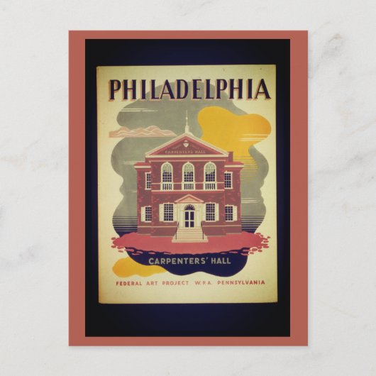 Philadelphia Pennsylvania Vintage Travel Briefkaart (Voorkant)
