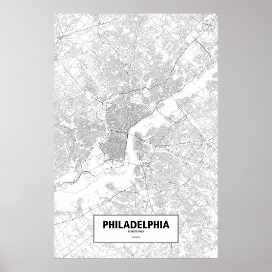 Philadelphia, Pennsylvania (zwart op wit) Poster (Voorkant)