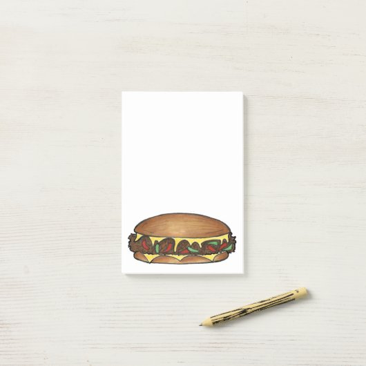Philadelphia Philly Cheese Steak Sandwich Post-it® Notes (Op bureau)