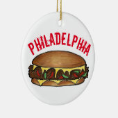 Philadelphia Philly PA Cheese Steak Sandwich Keramisch Ornament (Rechts)