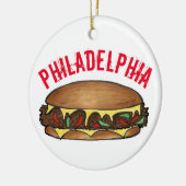 Philadelphia Philly PA Cheese Steak Sandwich Keramisch Ornament (Links)