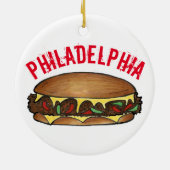 Philadelphia Philly PA Cheese Steak Sandwich Keramisch Ornament (Achterkant)